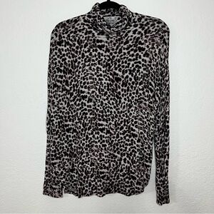Majestic Paris Neiman Marcus Leopard Print Luxury Turtleneck Women’s Size XL - 5